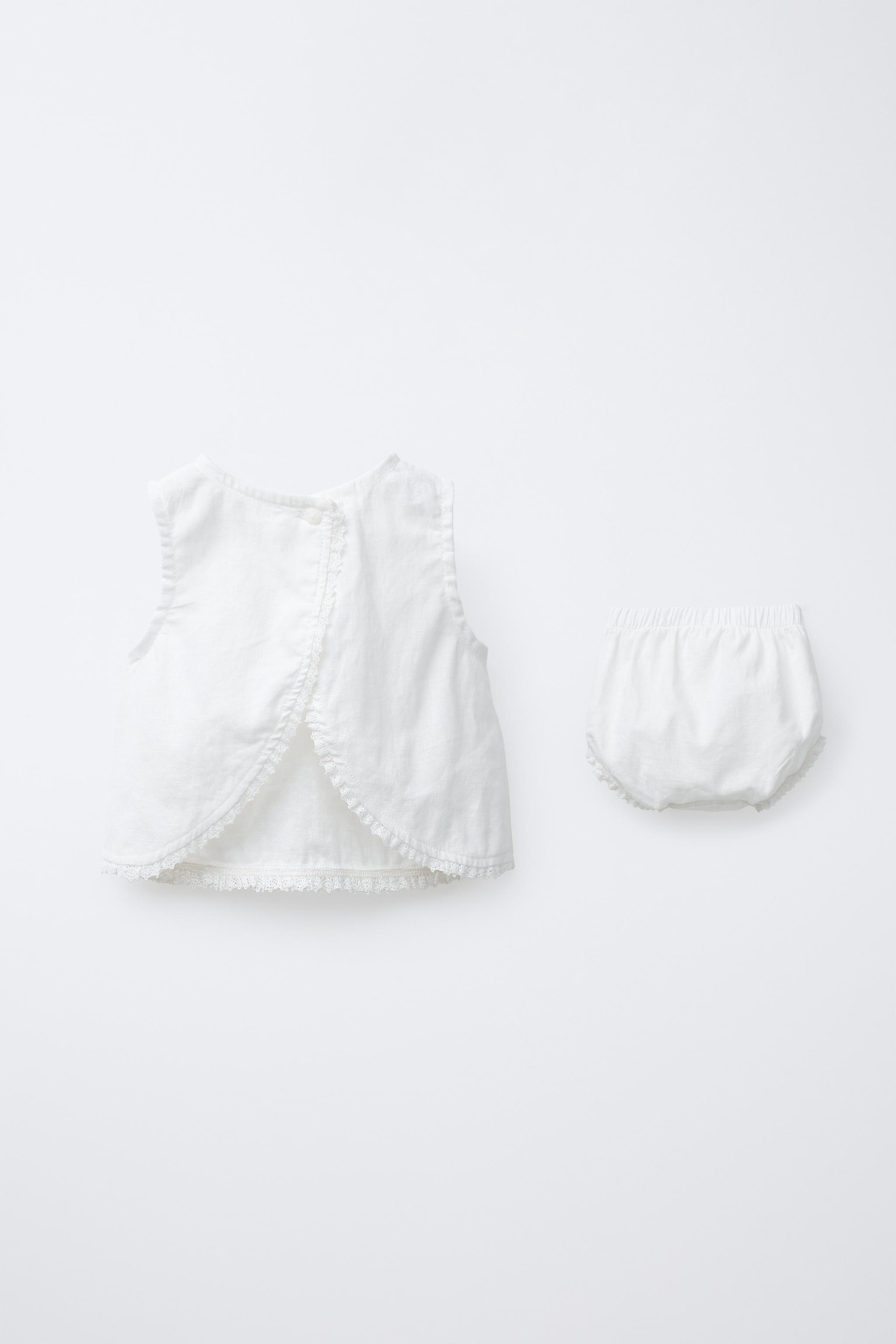 LINEN LACE SHIRT AND BLOOMERS SET